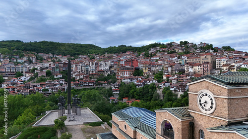 Veliko Tarnovo drone panorama view