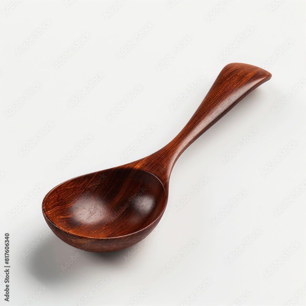 Japanese tea spoon placed on a clean white tabletop Japanese tea spoon placed on a clean white tabletop