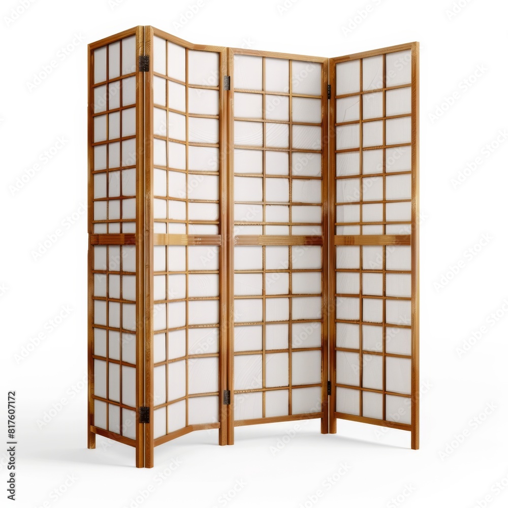 Rendered flat Shoji screen in a realistic 3D object Rendered flat Shoji screen in a realistic 3D object