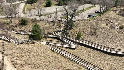 Nexus point of several boardwalk paths. photo