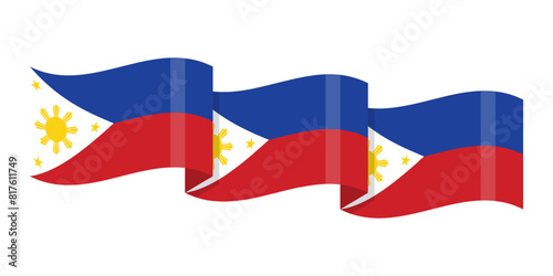 Free Download Vector illustration of wavy Philippines flag on transparent background - GFXLoad