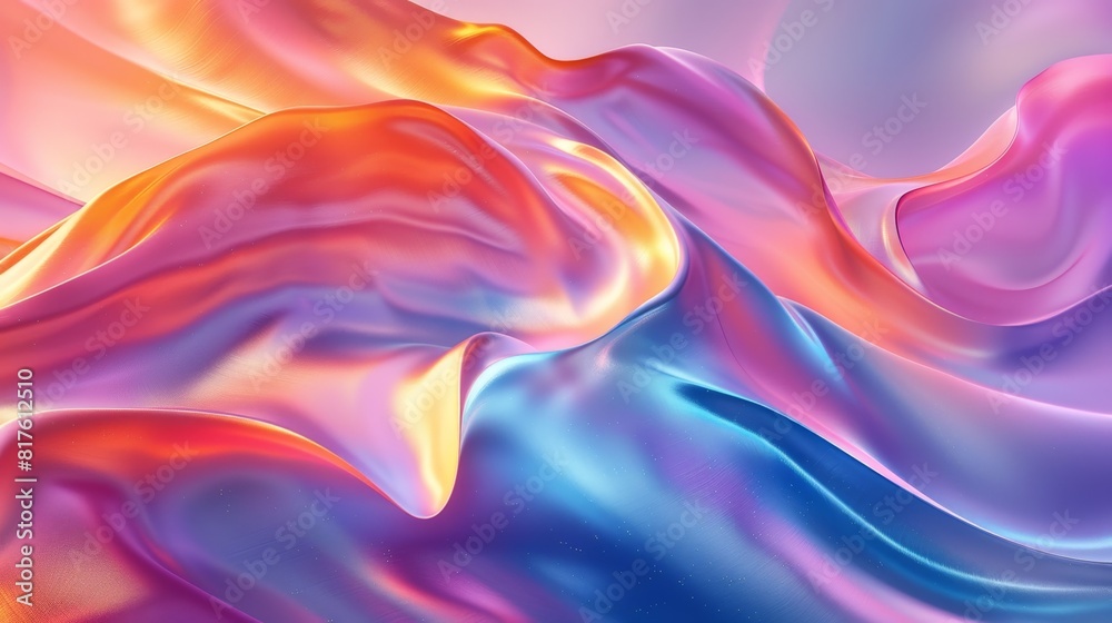 3D render of a colorful abstract background with soft flowing shapes 3D render of a colorful abstract background with soft flowing shapes