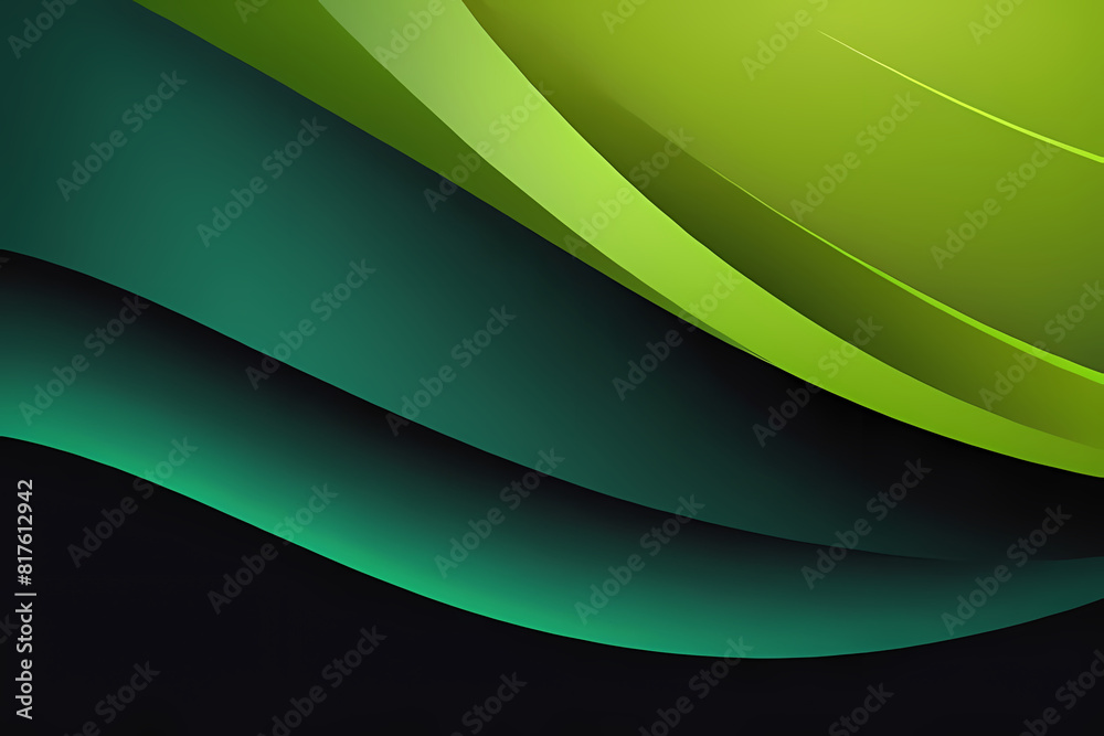 Green background with elegant lines and waves. Green background with elegant lines and waves.