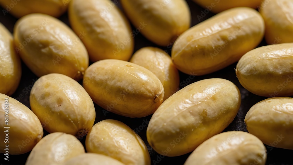 Macro shot of soybeans highlighting their smooth surfaces and detailed texture Macro shot of soybeans highlighting their smooth surfaces and detailed texture