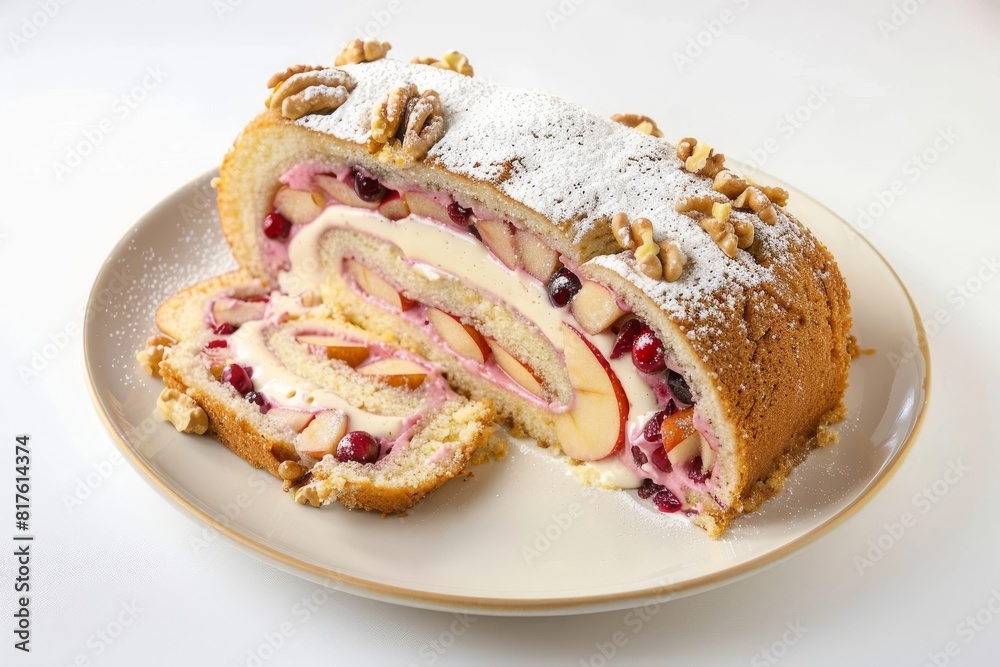 custom made wallpaper toronto digitalDelicious Apple Cranberry Cake Roll with Cream Cheese Frosting and Walnut Garnish