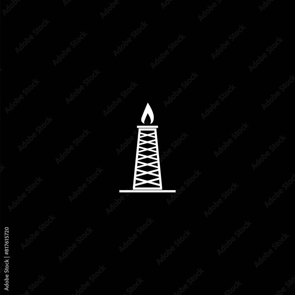 Oil rig simple icon isolated on dark background Oil rig simple icon isolated on dark background