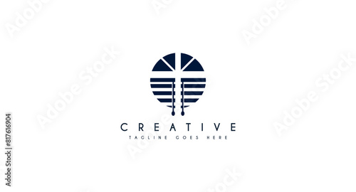 Negative space style window logo vector, suitable for sunshading logos