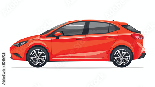 New car side view. Hatchback auto. Automobile modern
