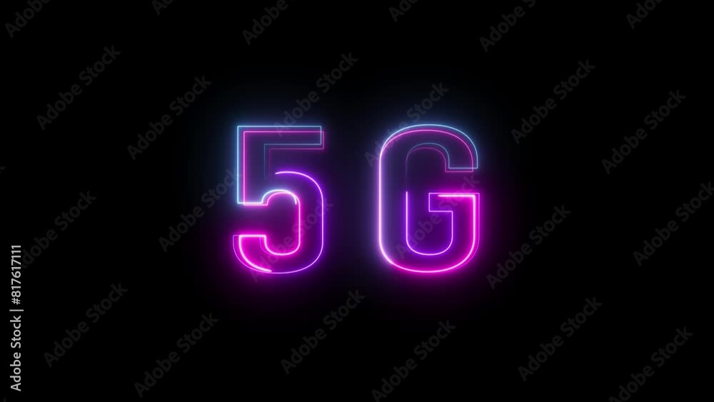 Abstract neon super fast network sign icon animation on black background. Abstract neon super fast network sign icon animation on black background.
