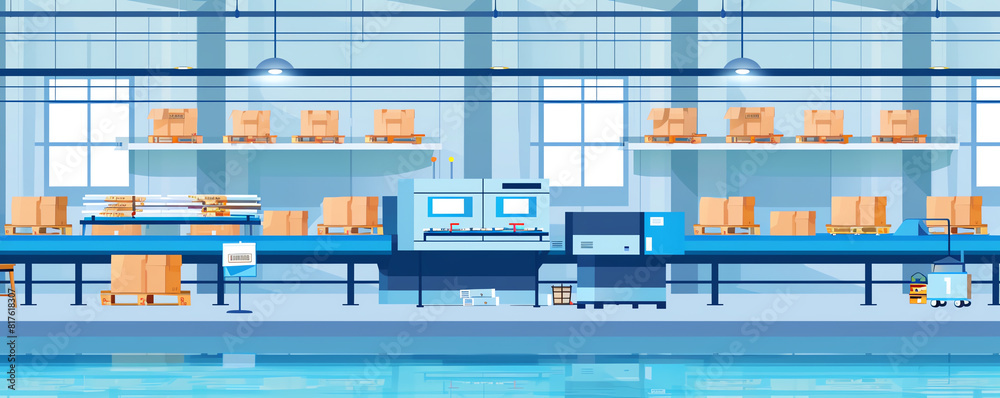 Just in time production flat design front view inventory management water color vivid Just in time production flat design front view inventory management water color vivid