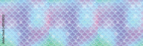 Gradient mermaid scales in pastel rainbow colors
