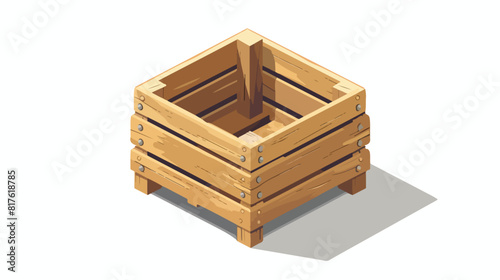 Open wooden box for storage and transportation. Empty © Bill