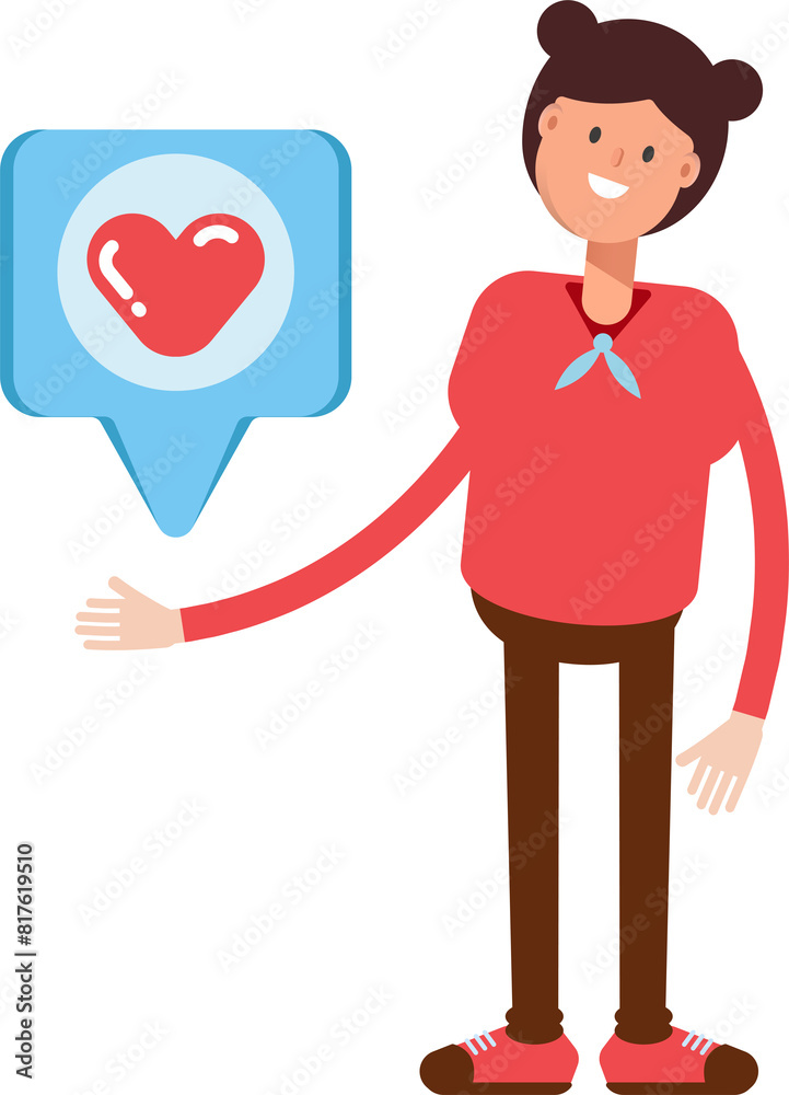 Cute Girl Character and Heart Message
Cute Girl Character and Heart Message
