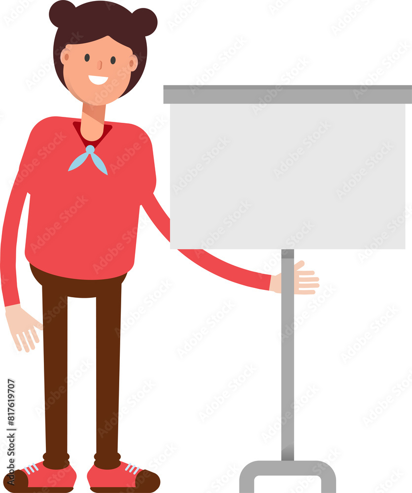 Cute Girl Character Presenting Whiteboard
Cute Girl Character Presenting Whiteboard