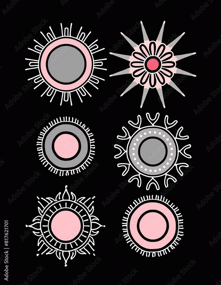Fototapeta premium set of the sun for design
