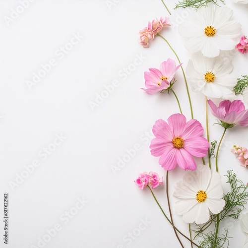pink daisies on a white background