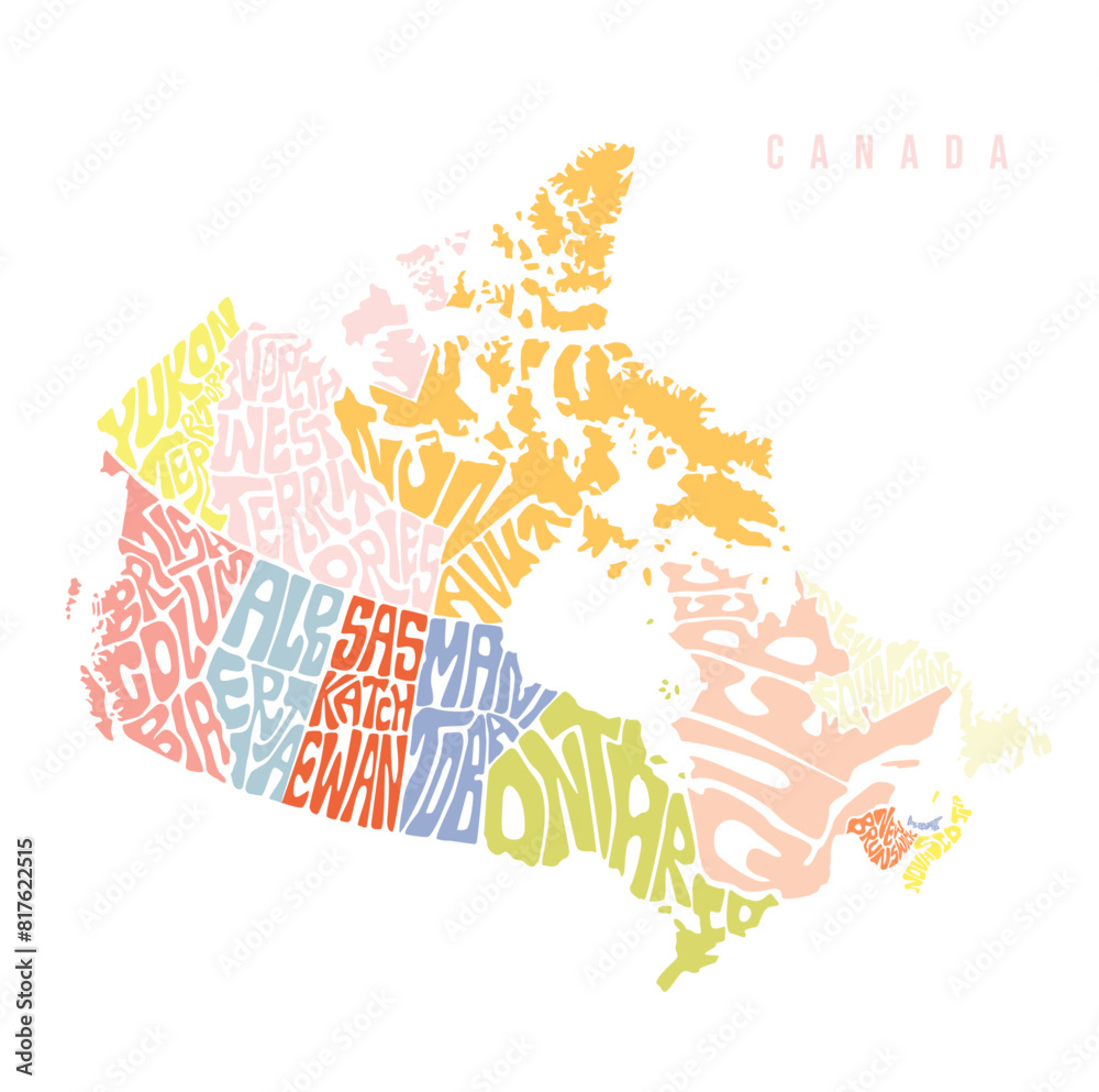 Fototapeta premium canada map typography