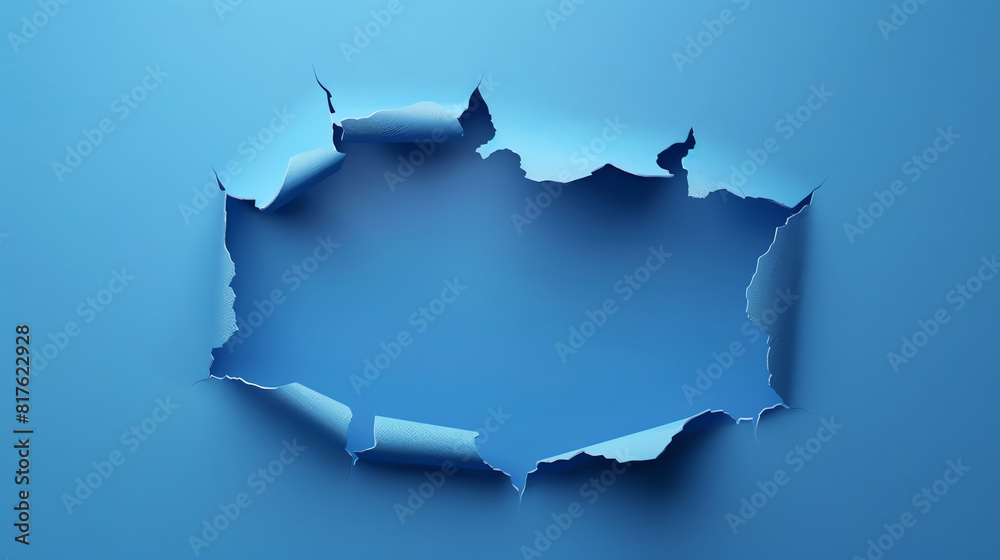 3D Illustration of Torn Blue Paper with Jagged Edges 3D Illustration of Torn Blue Paper with Jagged Edges