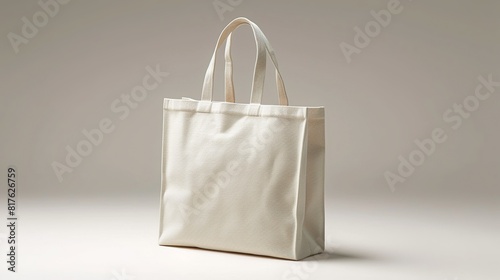 Package on white background, Cotton tote bag for shopping, positioned on a die-cut white background. surrealistic Illustration image,
