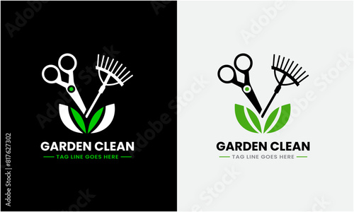 Gardener green tree leaf logo design icon sample vector Lawn care, farmer, lawn service sample template