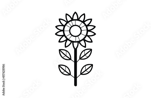 sunflower icon flat vector illustration.