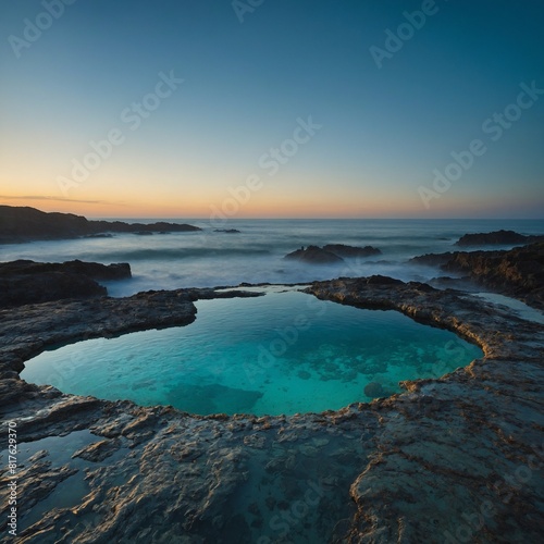"Feel the magic of the Summer Solstice."Background: Turquoise tidal pool.