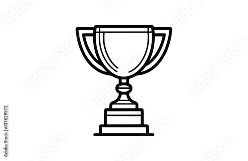 Flat trophy icon symbol vector Illustration.