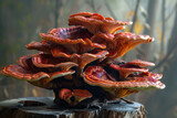 A reishi mushroom. trending superfood with health benefits