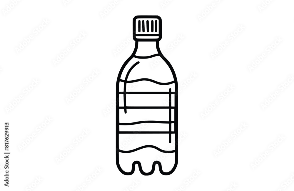 Flat Water line bottle icon symbol vector Illustration. Flat Water line bottle icon symbol vector Illustration.