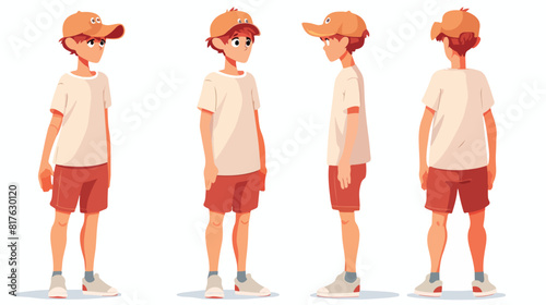 Redhead teenage boy teen or teenager wearing cap tsh photo
