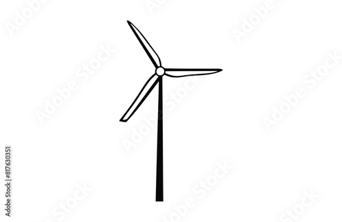 Flat Wind power icon symbol vector Illustration.