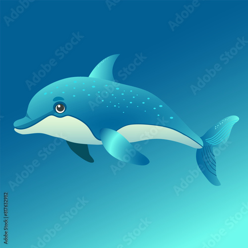 A vector illustration of a dolphin, reflecting the elegant and passionate nature of these sea creatures. Ideal for use in designs related to the sea, ocean, nature and dolphin protection.