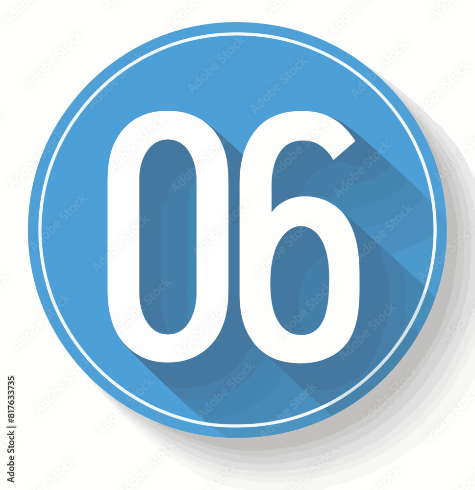 a blue circle with the number sixty on it