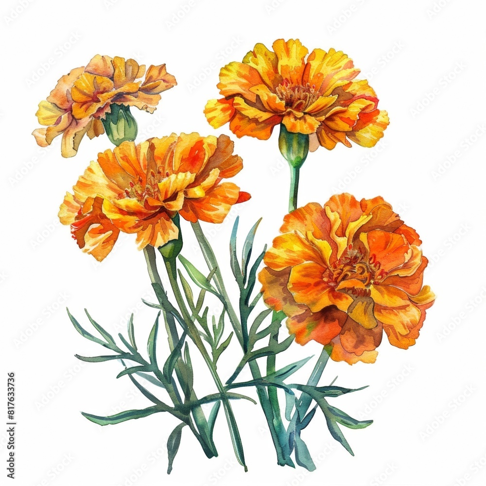 Watercolor Marigold Clipart Watercolor Marigold Clipart