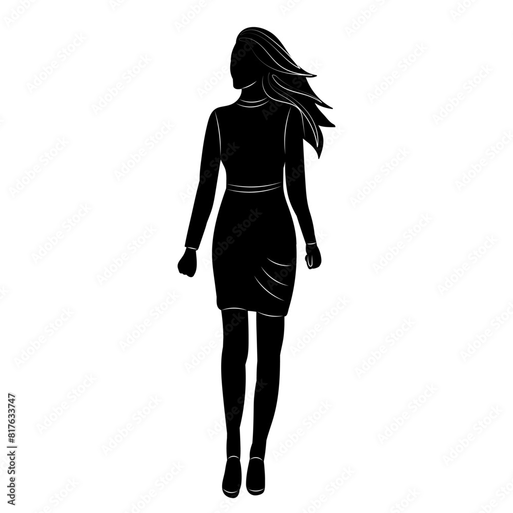 woman silhouette on white background vector woman silhouette on white background vector