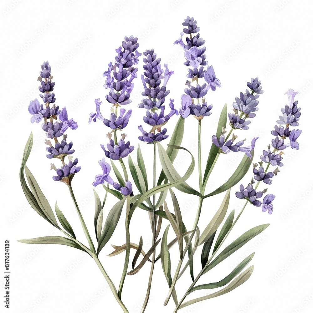 Naklejka premium Watercolor Lavender Clipart