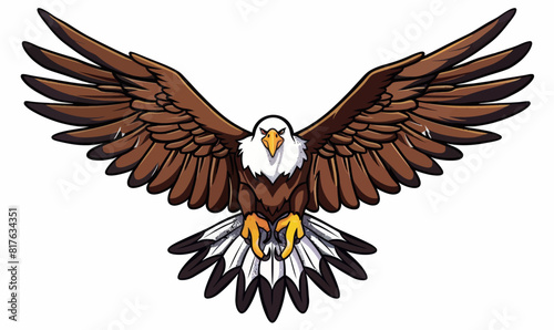 an eagle flying with its wings spread