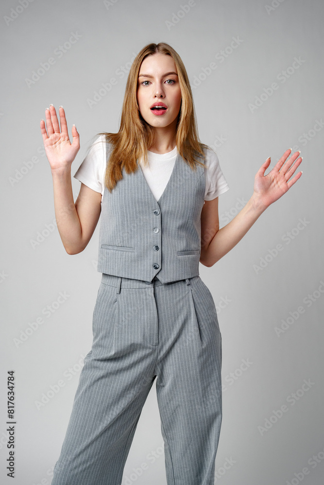Young woman in a state of shock or surprise Young woman in a state of shock or surprise