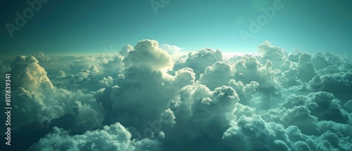 Describe the ethereal beauty of fluffy clouds drifting aimlessly across a deep blue sky