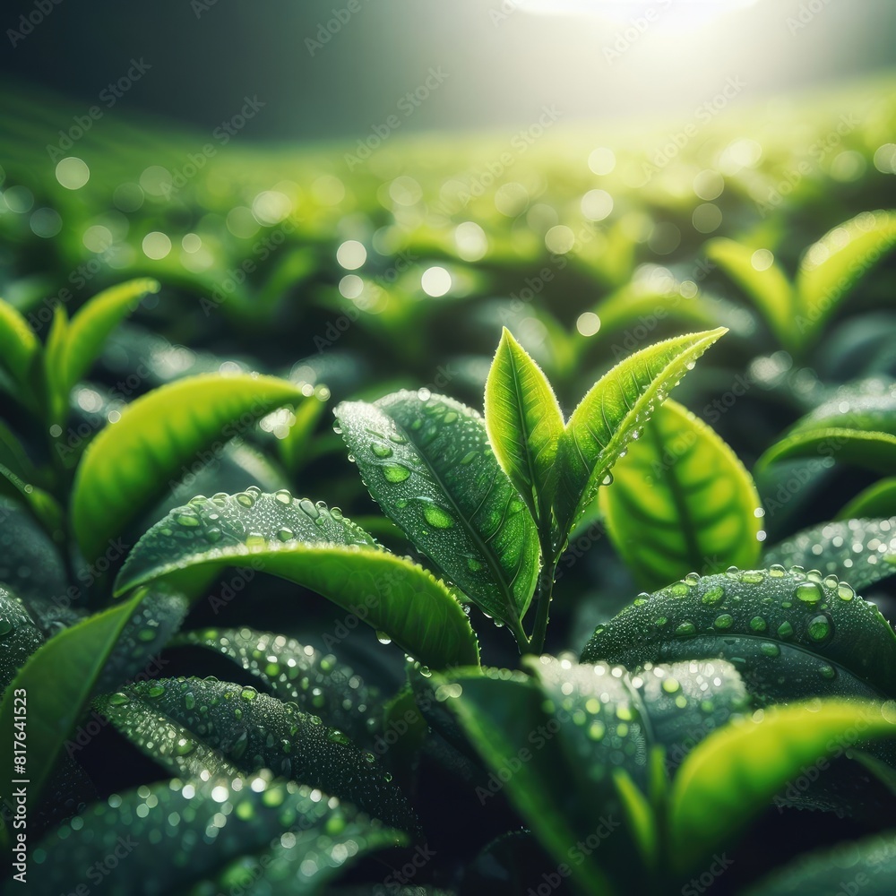 Morning Freshness in the Tea Garden Morning Freshness in the Tea Garden