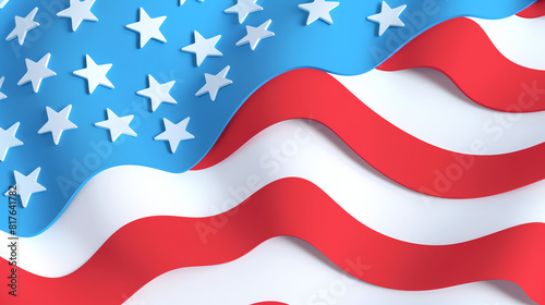 USA background in Cartoon Style