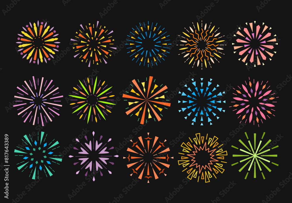 Firework burst vector illustration set Firework burst vector illustration set