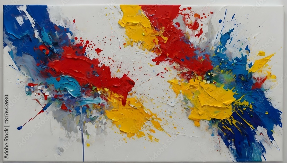 draw an abstract painting, mixing acrylics, palette knife and brush ...