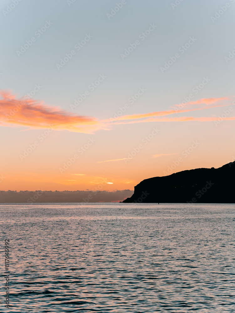 sunrise over the sea and coastline cliffs sunrise over the sea and coastline cliffs