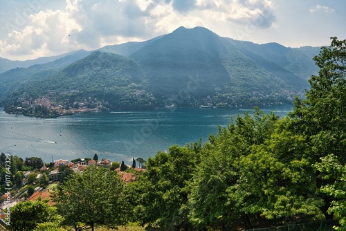 view of Como lake during the springtime