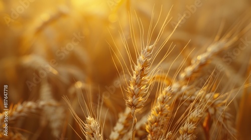 Ear of the wheat on field. Composition of the nature