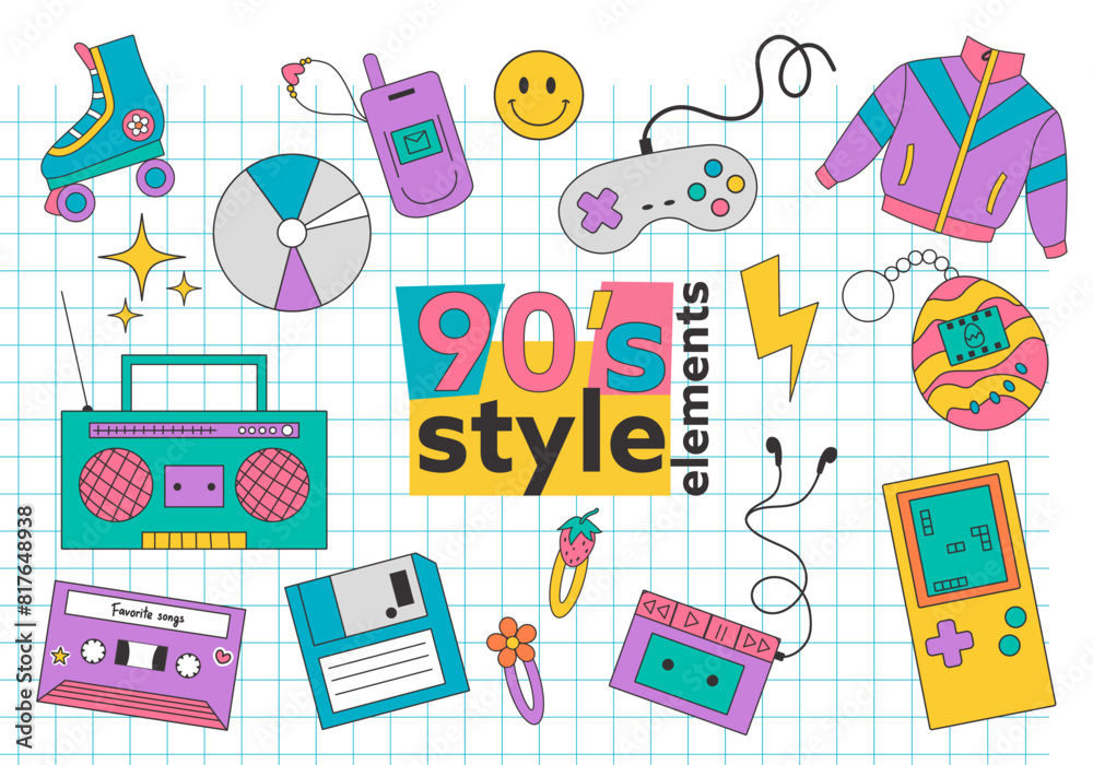 Obraz premium y2k elements set