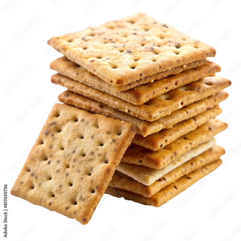 Crackers isolated on transparent background Crackers isolated on transparent background