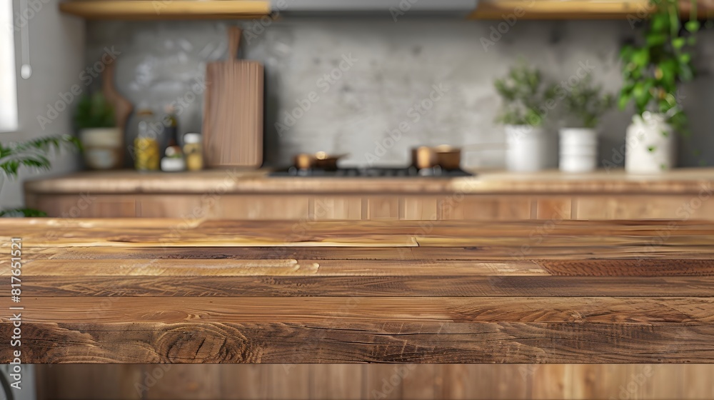 Wooden table mockup kitchen background in 3d without backoground Wooden table mockup kitchen background in 3d without backoground