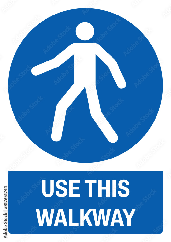 ISO mandatory safety signs_use this walkway size a4/a3/a2/a1 ISO mandatory safety signs_use this walkway size a4/a3/a2/a1